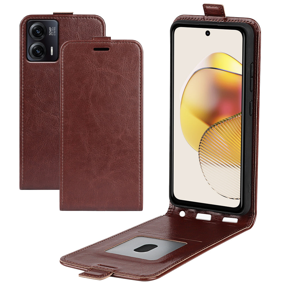 Anti-drop Phone Cover For Motorola Moto G73 5G Vertical Flip Leather Crazy Horse Texture Phone Case Card Holder Anti-drop Phone Cover For Motorola Moto G73 5G Vertical Flip Leather Crazy Horse Texture Phone Case Card Holder